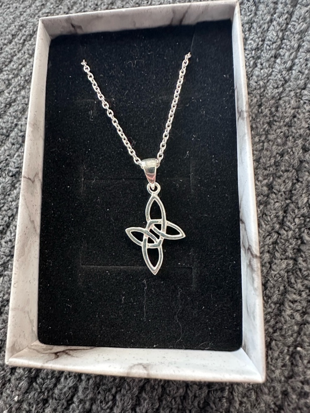 Sterling-Style Silver Celtic Knot Pendant Necklace